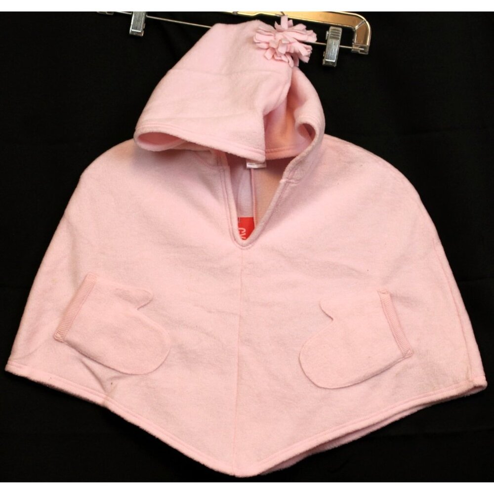 NWT 2005 Gymboree Winter Princess Pink Fleece Poncho Pockets Small 5-6 Arm holes